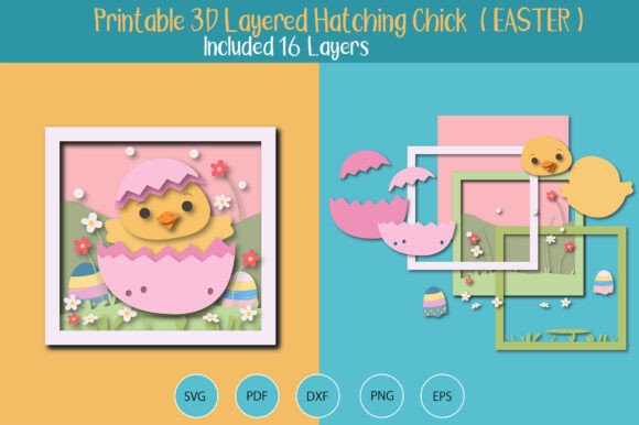3D SVG Easter Chick for Branding