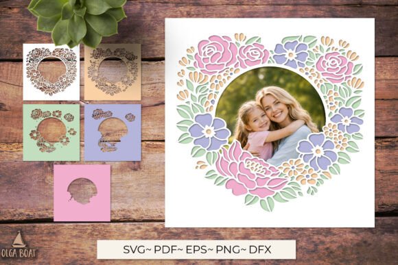 3D SVG Floral Frame for Holidays