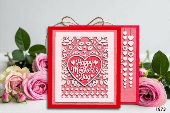 3D SVG Mother S Day Heart Floral Card 1973 Review