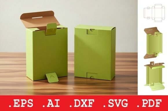 3D SVG Objects: Double Tab Lock Retail Box Template