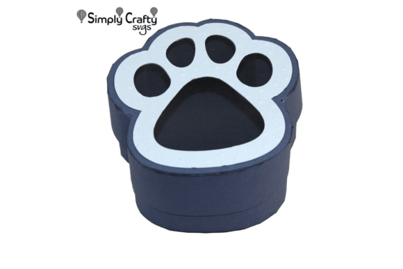 Dog Paw Box SVG: 3D SVG for Birthdays