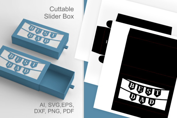 Father's Day 3D SVG: Best Dad Banner Box