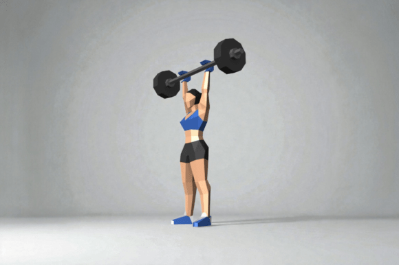 Fit Girl Weightlifting 3D SVG for Objects
