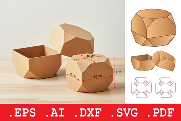 Geometric Octagonal Gift Box Template: A 3D SVG Review