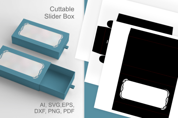 Long Drops Border Window - Drawer Box 3D SVG Objects