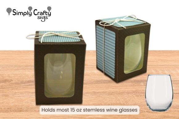 Medium Stemless Wine Glass Box SVG: 3D Gift Boxes