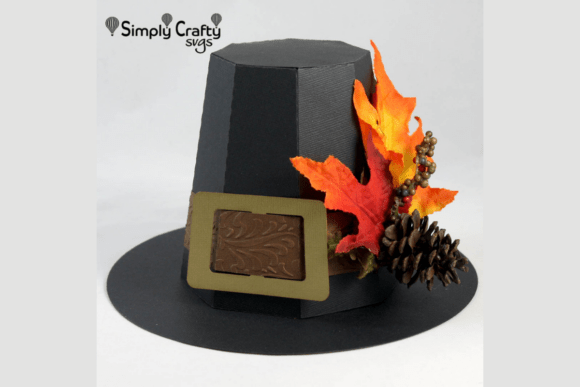 Pilgrim Hat Box SVG: 3D Thanksgiving Design