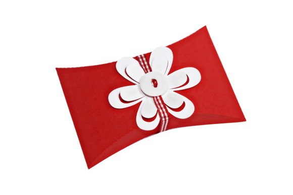Pillow Box W Pop out Flower: 3D SVG Gift Boxes