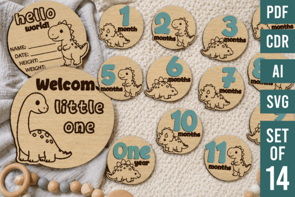 Review: Baby Milestone Cards SVG Dinosaurs for Embroidery