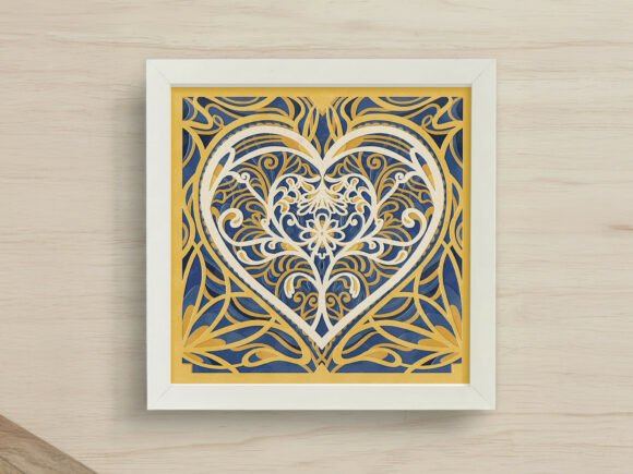 Valentine Heart 3D SVG for Shadow Boxes